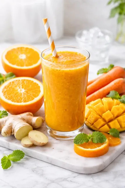Jus mangue, orange et carotte
